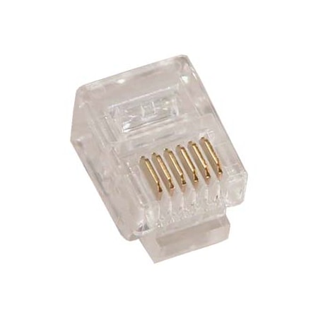 Bestlink Netware RJ12 (6P6C) Plug for Stranded Flat Wire, 100pk 170304